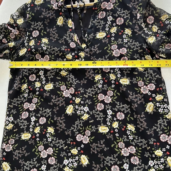 REVOLVE 1. STATE Long Sleeve Tie Neck Floral Shift Dress, Size M - Picture 7 of 10